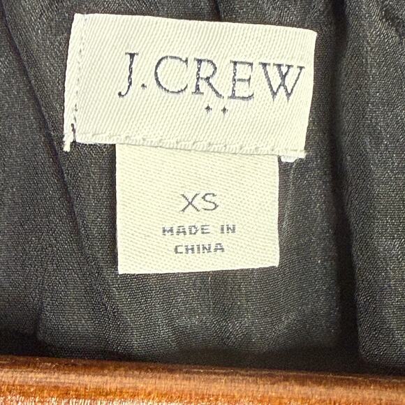 J. Crew Metallic Polka Dot Flowy Short Sleeve Baby Doll Blouse XS Black Gold - Picture 7 of 16